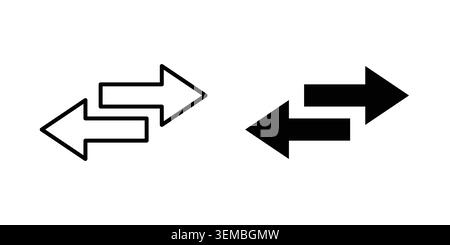Transfer arrows icon design. Illustration icons in linear and clipart pack. Stock Vector