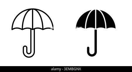 Umbrella icon design. Illustration icons in linear and clipart pack. Stock Vector