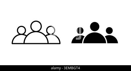 Users icon design. Illustration icons in linear and clipart pack. Stock Vector