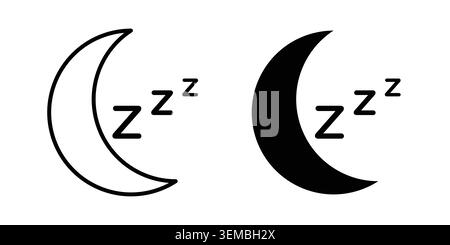 Zzz icon design. Illustration icons in linear and clipart pack. Stock Vector