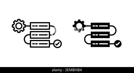 Workflow process icon design. Illustration icons in linear and clipart pack. Stock Vector