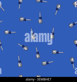 seamless pattern steel screwdriver tool cartoon vector Stock Vector