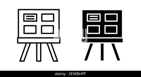Storyboard icon design. Illustration icons in linear and clipart pack. Stock Vector