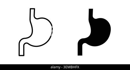 Stomach icon design. Illustration icons in linear and clipart pack. Stock Vector