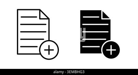 Add document icon design. Illustration icons in linear and clipart pack. Stock Vector