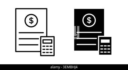 Accounting icon design. Illustration icons in linear and clipart pack. Stock Vector