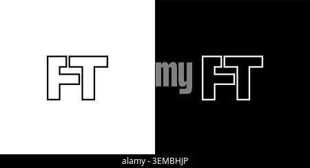 Trendy letter F and T, FT logo design template. Minimal monogram initial based logotype for company identity. Stock Vector