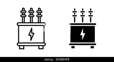 Transformer icon design. Illustration icons in linear and clipart pack. Stock Vector