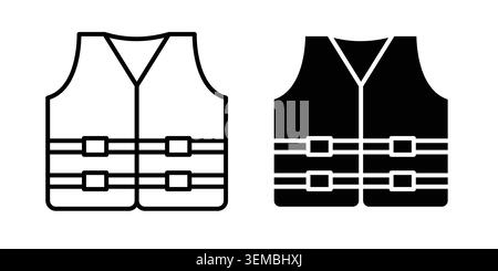 Vest jacket icon design. Illustration icons in linear and clipart pack. Stock Vector
