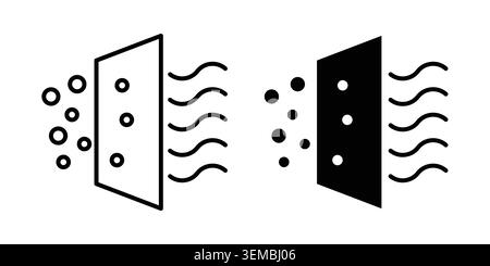 Air purification icon design. Illustration icons in linear and clipart pack. Stock Vector