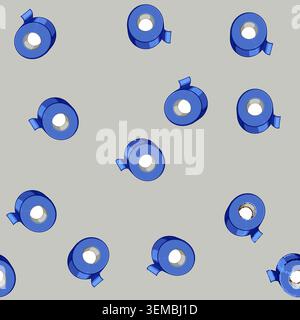 seamless pattern black electrical tape cartoon vector Stock Vector