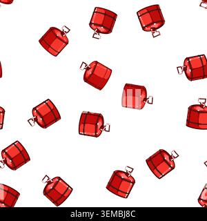 pattern gasoline fuel can metal cartoon vector Stock Vector