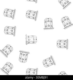 pattern surge power strip smart cartoon vector Stock Vector