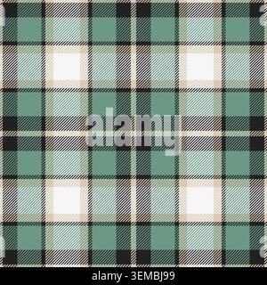 Knot plaid vector pattern, knit tartan background fabric. Stitched textile seamless check texture in pastel and black colors palette. Stock Vector