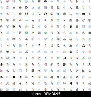 Large collection of diverse isometric icon set Stock Vector