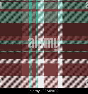 Deluxe background plaid seamless, argyle pattern tartan textile. Britain vector fabric texture check in dark and red colors palette. Stock Vector