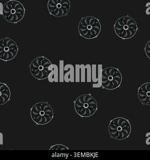 seamless pattern motherboard cooling fan pc cartoon vector Stock Vector
