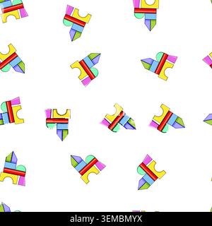 pattern Colorful geometric building blocks forming a creative structure Stock Vector