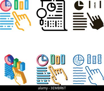 statistician assistant hand icon thin line vector stylized Stock Vector