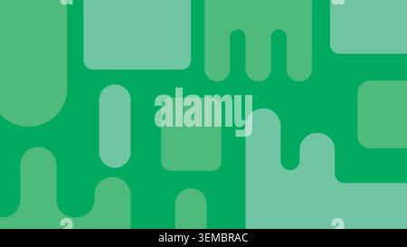 Smooth abstract background with rounded geometric shapes in vibrant green tones. Perfect for tech, web, and branding visuals Stock Vector