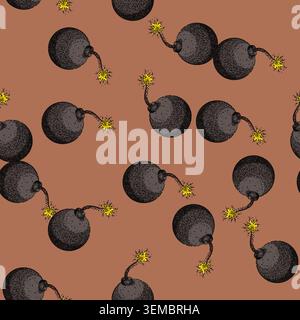 pattern smoke bomb sketch hand drawn Stock Vector