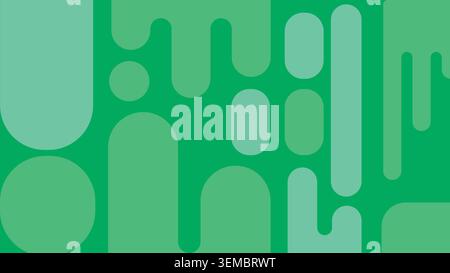Abstract green minimal background with rounded geometric shapes. Fresh, clean, and modern flat design Stock Vector