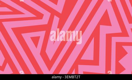 A radial maze spiral with sharp geometric paths and vibrant pink tones over a dark background. Perfect for abstract sci fi posters, techno visuals, energetic wallpapers and futuristic design concepts Stock Vector