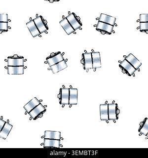 pattern steam steamer pot cartoon vector Stock Vector