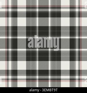 Japanese pattern seamless tartan, endless textile vector fabric. Picnic check background plaid texture in grey and white colors palette. Stock Vector