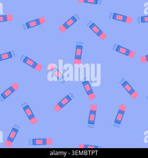 seamless pattern stick glue bottle cartoon vector Stock Vector