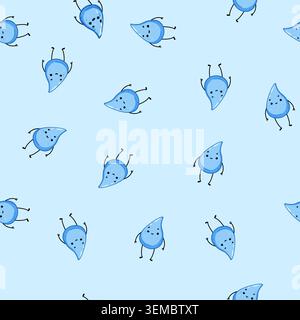 seamless pattern funny water drop character cartoon vector Stock Vector
