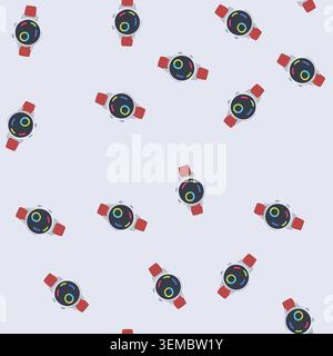 seamless pattern wearable smart watch cartoon vector Stock Vector