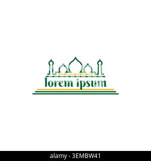 Mosque Dome Masjid Building For Islamic Religious Branding Identity Business Company Stock Vector