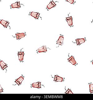 pattern cute soda cup character cartoon vector Stock Vector