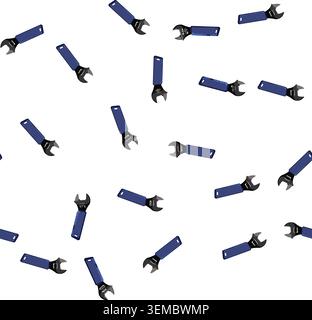 pattern service wrench tool cartoon vector Stock Vector