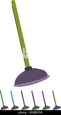 pipe plunger vector cartoon graphic Stock Vector