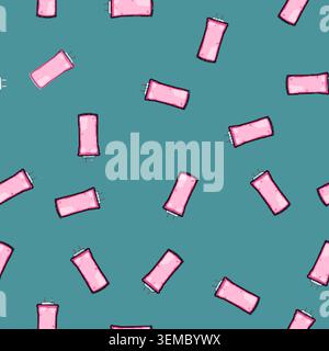 seamless pattern intravenous iv drip bag cartoon vector Stock Vector