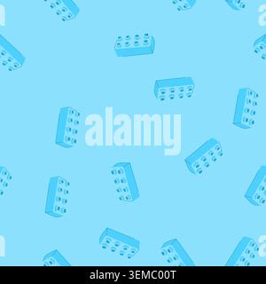 seamless pattern construction building blocks cartoon vector Stock Vector