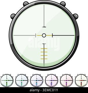 crosshair scope sniper cartoon vector graphic Stock Vector