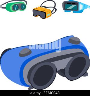 Future augmented reality and virtual reality development glasses concept Stock Vector