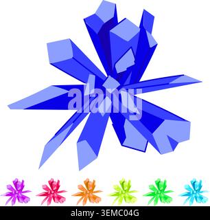 Blue crystal blast depicting frozen energy bursting graphic Stock Vector