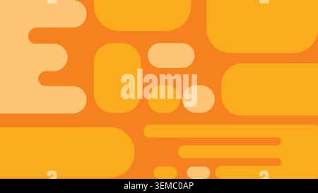 Clean flat orange abstract pattern with rounded shapes. Modern minimal background perfect for creative layouts Stock Vector