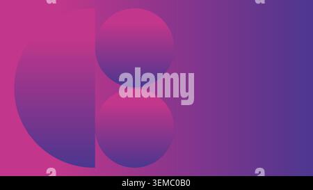 Abstract neon gradient background featuring glowing geometric spheres and semicircle forms in vivid purple and pink tones. Ideal for futuristic posters, digital art, branding and social media designs Stock Vector