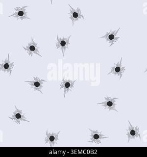 seamless pattern target bullet hole cartoon vector Stock Vector