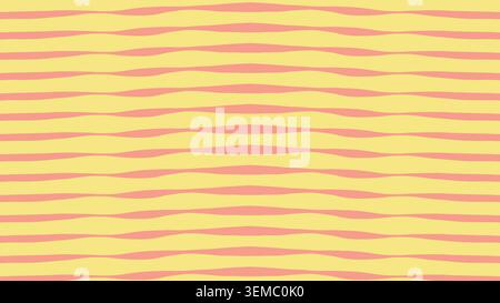 Smooth salmon colored waves on a pastel yellow background create a warm and minimal abstract pattern, ideal for modern prints, design backdrops and cozy visual compositions Stock Vector