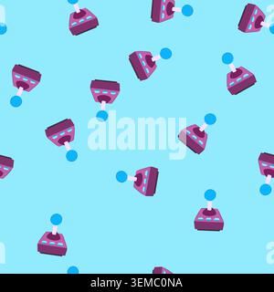 seamless pattern control arcade joystick cartoon vector Stock Vector