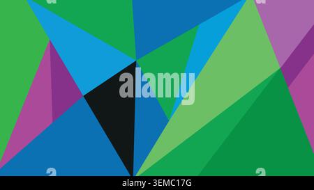 Vibrant polygon art background featuring bold triangles and modern color harmony. Great for presentations, packaging, and website headers Stock Vector