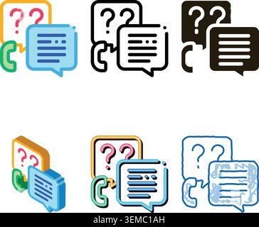styles telephone assistance service icon vector outline Stock Vector