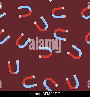 seamless pattern customer magnet cartoon vector Stock Vector