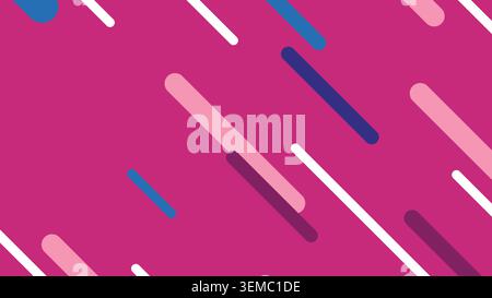 Vibrant background with bold diagonal lines in pink, blue, white, and purple tones, creating an energetic motion inspired abstract design perfect for digital media and modern visuals Stock Vector